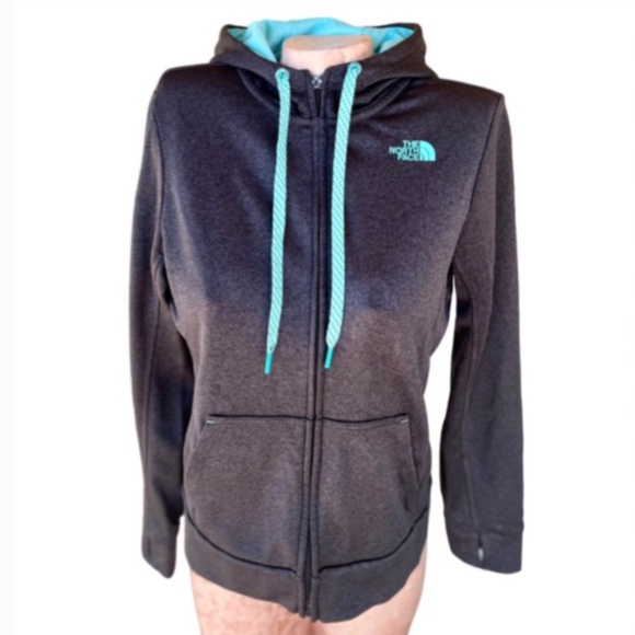 The North Face Tops - The North Face Light Blue/Grey Fave Lite Full Zip Hoodie